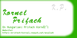 kornel prifach business card